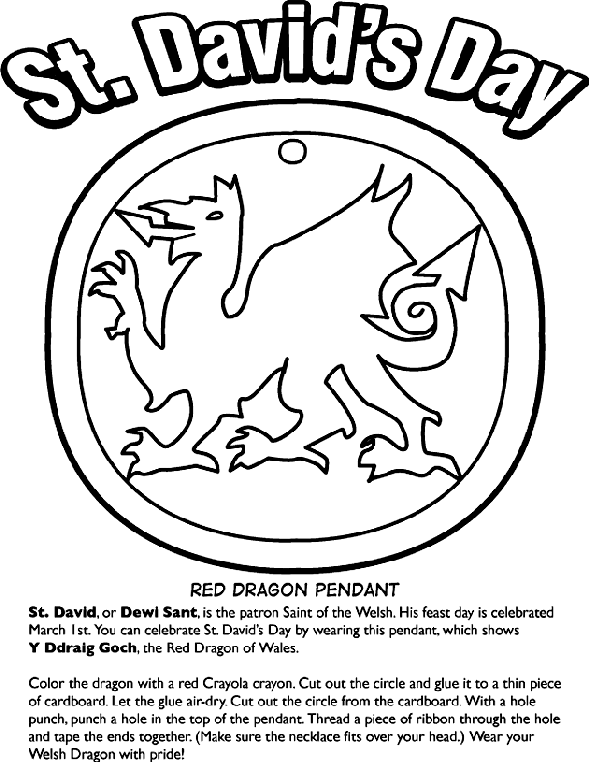 Red Dragon Pendant coloring page