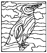 Penguins coloring page